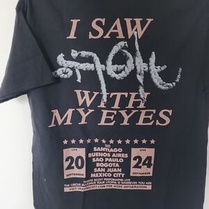 Travis Scott Black Tee with Pink Graphics